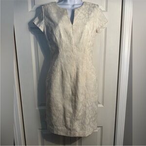 Lafayette 148 New York Jaccard dress Ivory. Size 2